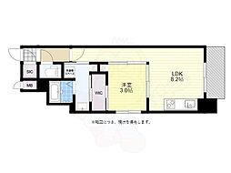 JR東西線 大阪天満宮駅 徒歩7分の賃貸マンション 9階1LDKの間取り