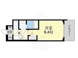 エスリードレジデンスグラン大阪福島ノース 9階1Kの間取り