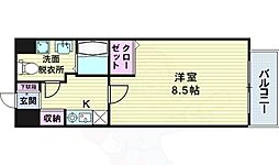 ラ・メゾンさくら2 3階1Kの間取り