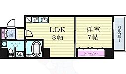 ラ・フォーレ松ヶ枝町2 9階1LDKの間取り