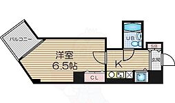 ロータリー天神橋 1Kの間取図画像