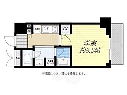 JR東西線 北新地駅 徒歩3分の賃貸マンション 4階1Kの間取り