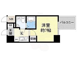 APRILE南森町 3階1Kの間取り