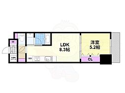 ラシュレエグゼ阿波座 1LDKの間取図画像