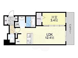 アーバネックス本町 1LDKの間取図画像