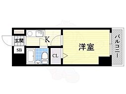ノルデンハイム北 1Kの間取図画像