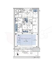 グラングリーン大阪 THE NORTH RESIDENCE 1Kの間取図画像