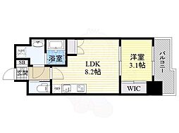 セレニテ福島シェルト 1LDKの間取図画像