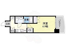 セレニテ福島シェルト 1Kの間取図画像