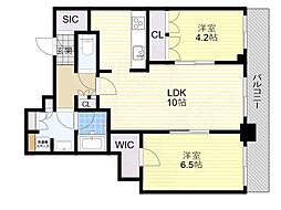 ブランズタワー梅田ノース 2SLDKの間取図画像