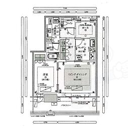 グラングリーン大阪 THE NORTH RESIDENCE 1Kの間取図画像