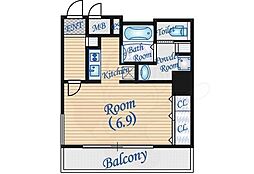 ダイドーメゾン大阪堂島 1Kの間取図画像
