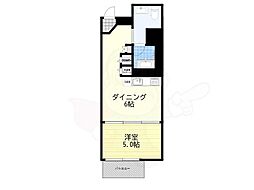 クリスタルブライト天満橋リバーサイド 1DKの間取図画像