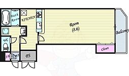 プレアデス野田 ワンルームの間取図画像