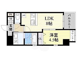 アミティエ扇町リアン 1LDKの間取図画像