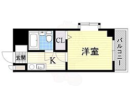 ノルデンハイム北 1Kの間取図画像