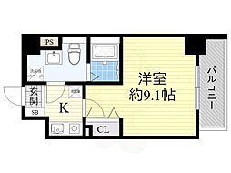 エスリード福島駅前2 1Kの間取図画像