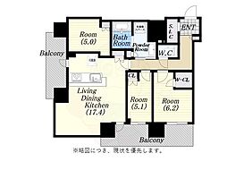 ジオタワー南森町 3LDKの間取図画像