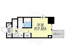 WORVE大阪本町 1Kの間取図画像