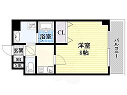 プレサンス梅田 1Kの間取図画像
