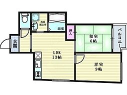 ゼスト大淀 2LDKの間取図画像