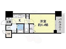 グランカーサ梅田北 1Kの間取図画像