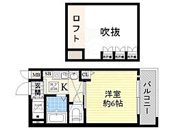 エステムコート梅田東アクアパレス 1Kの間取図画像