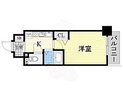 エスリード同心第5 1Kの間取図画像