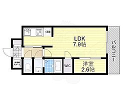 SERENO南森町 1LDKの間取図画像