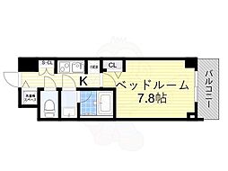 アーデン西天満 1Kの間取図画像