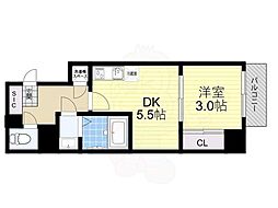 セレニテ本町ルフレ 1DKの間取図画像