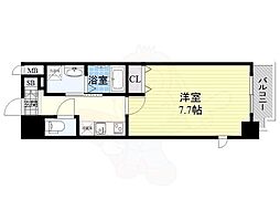 ラドゥセール梅田East 1Kの間取図画像