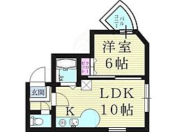 クリオコート梅田EAST 1LDKの間取図画像
