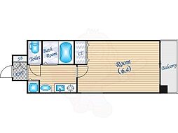 プレサンス梅田インテルノ 1Kの間取図画像