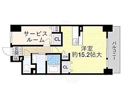 ATKレジデンスなにわ橋 1LDKの間取図画像
