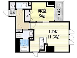ジアドレス梅田 1LDKの間取図画像