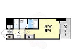 エスリードレジデンス梅田フロント 1Kの間取図画像