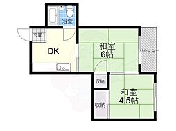 小松マンション 1階2DKの間取り