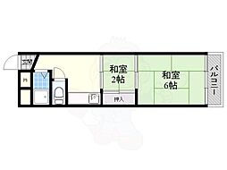 サンハイツ 2DKの間取図画像