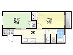 フォルムK 3階2Kの間取り