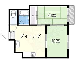 ハイムナカイ 2DKの間取図画像