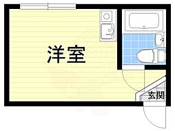 ファッション長居ハイツ ワンルームの間取図画像