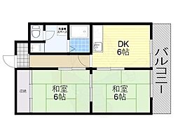 コーポ登和 2DKの間取図画像