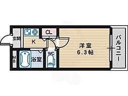 ケイズハイツ 1Kの間取図画像