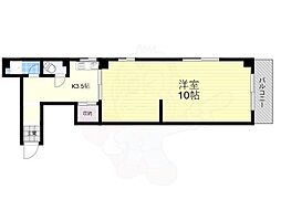 パークサイド長居 1Kの間取図画像