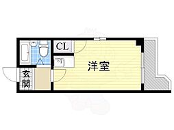 プレアール長居公園 ワンルームの間取図画像
