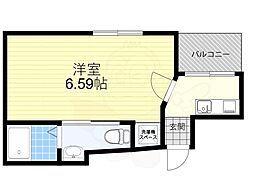 アバンサール 1Kの間取図画像