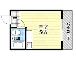 ハイム南住吉 1Kの間取図画像