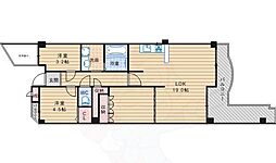 南海住吉清水丘グリーンコート 2LDKの間取図画像