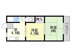 リアライズ北加賀屋 2DKの間取図画像
